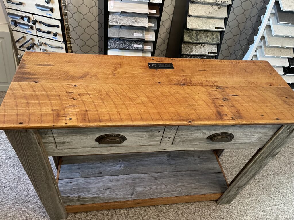 Top view Sofa Table Reclaimed lumber