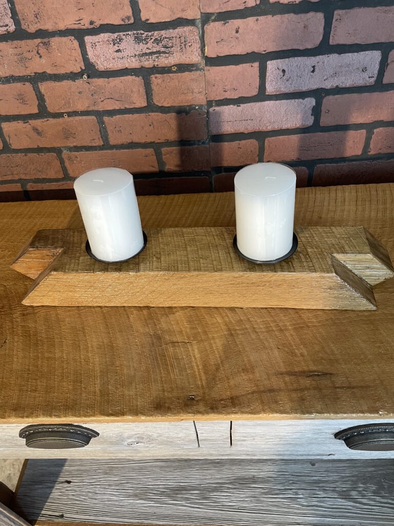 Pillar Candle holders reclaimed lumber