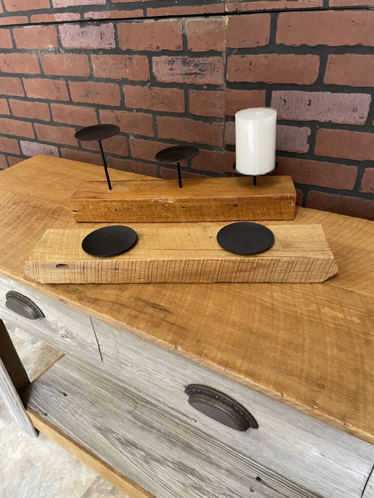 Pillar Candle holders reclaimed lumber