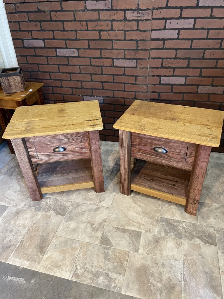 Rare Red End Tables Reclaimed lumber